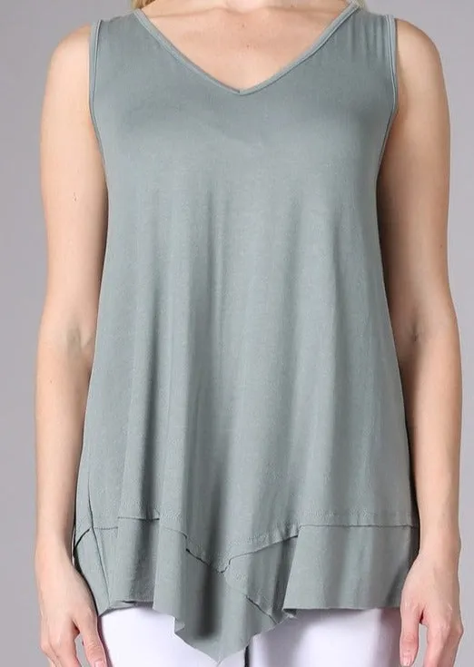 Always Flattering Sleeveless Tunic Light Sage Made in USA