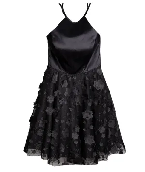 Alyce Women Black Floral Halter Dress