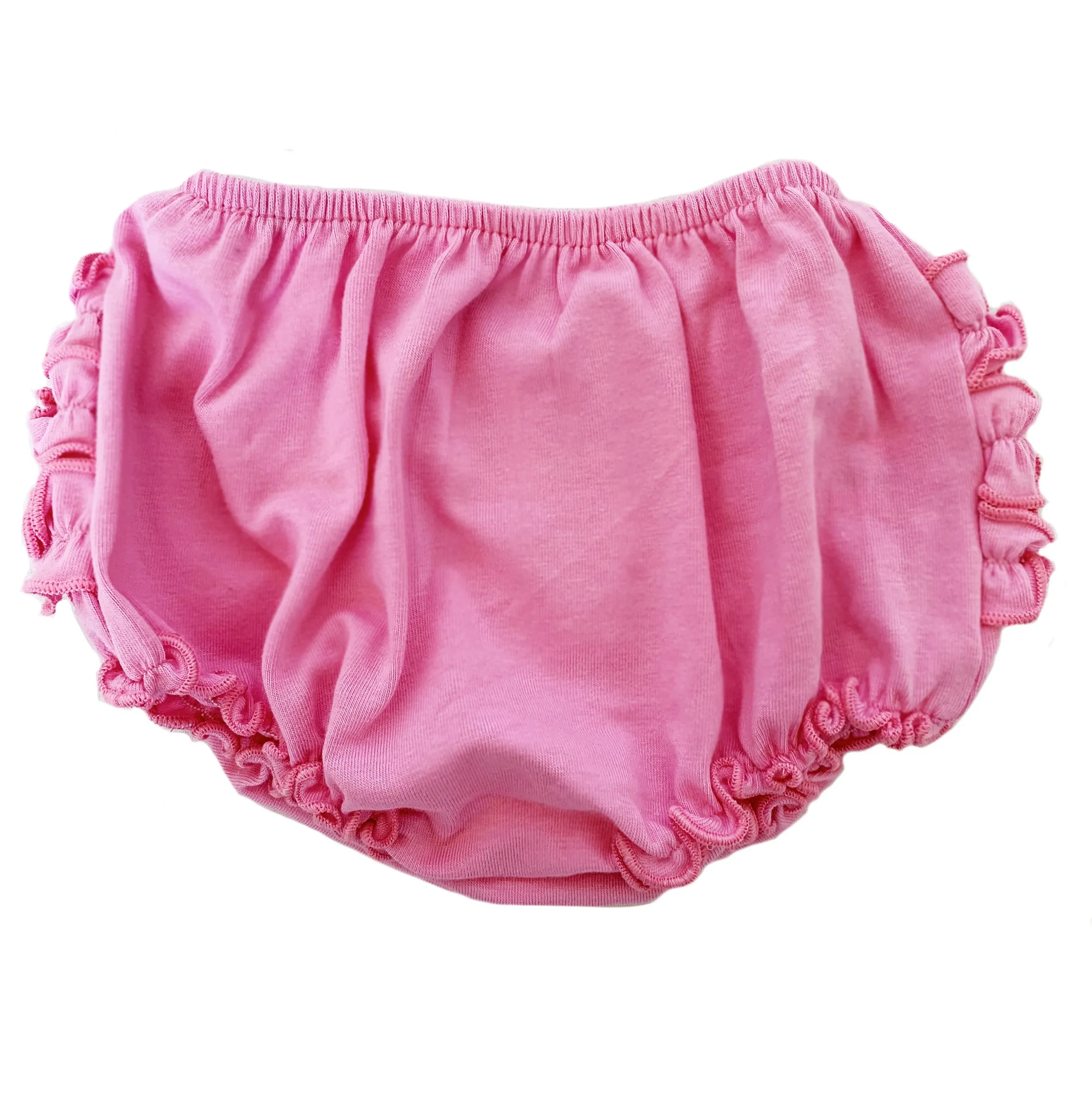 AnnLoren Baby Girls Rose Pink Knit Ruffled Butt Bloomers