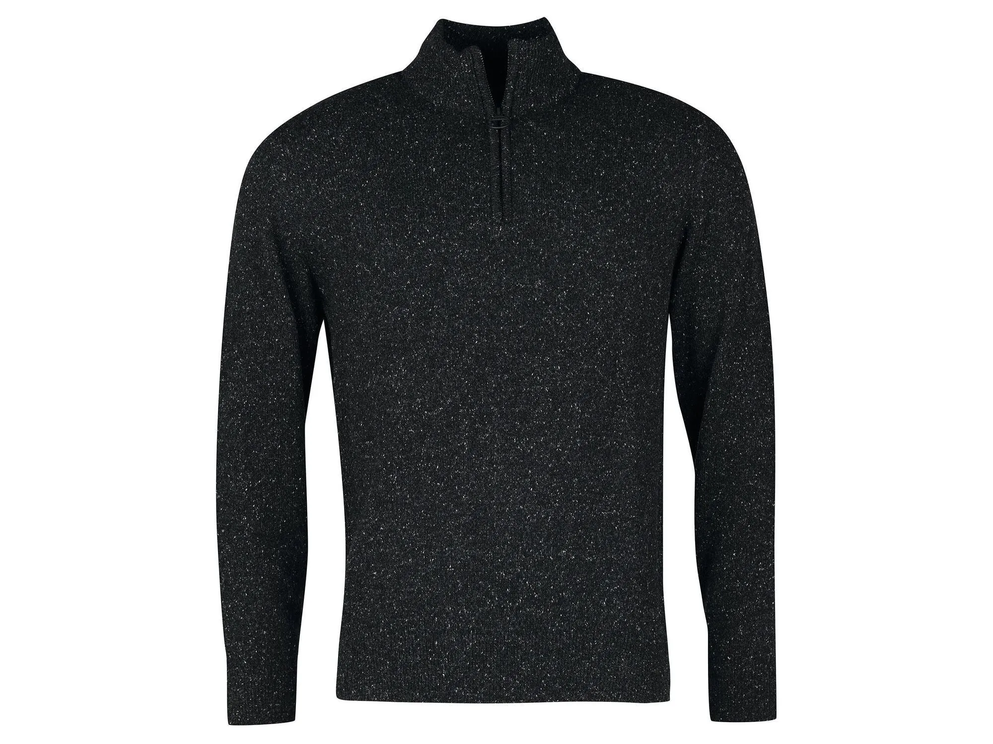 Barbour Tisbury Quarter Zip Sweater In Black