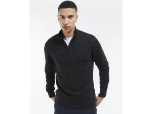 Barbour Tisbury Quarter Zip Sweater In Black