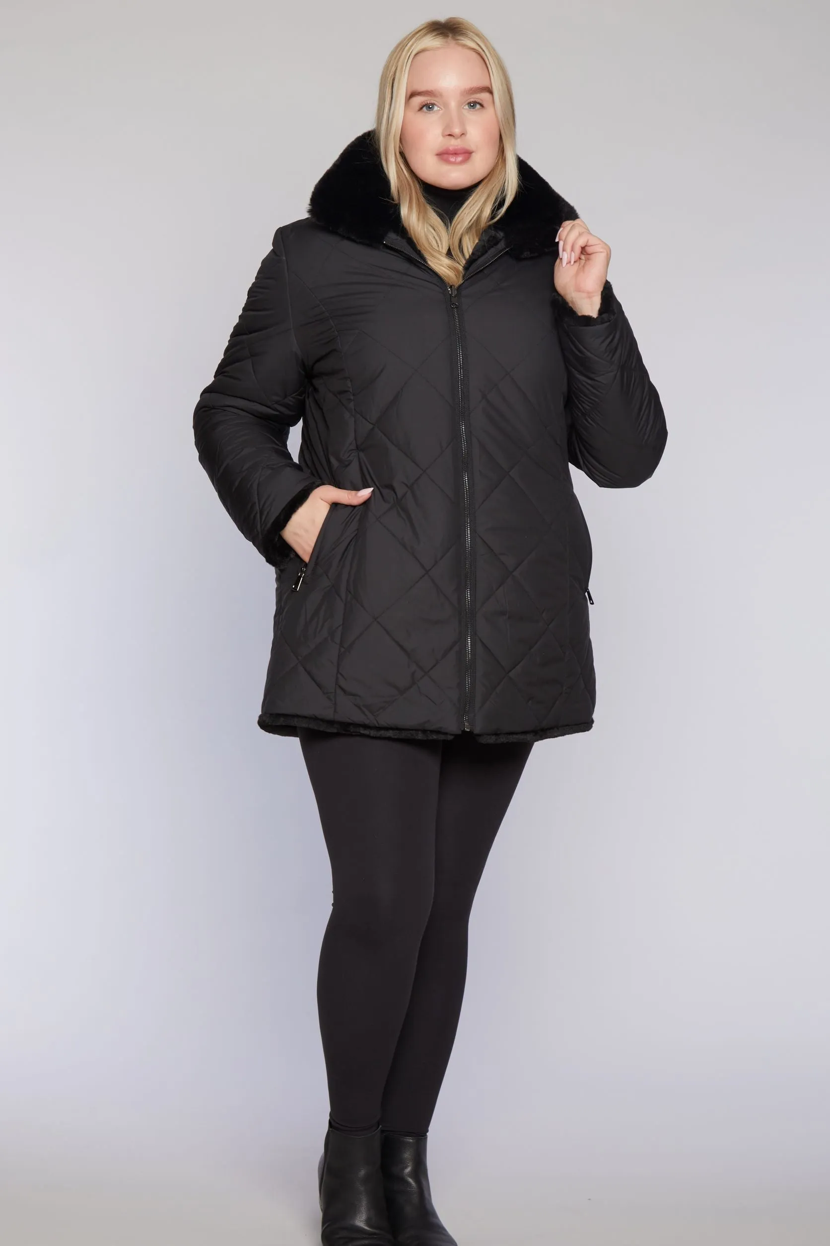 #C1181 Fabulous All-Weather Coat Reverses to Faux Fur