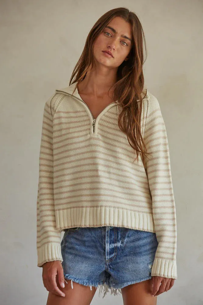 Clarke Pullover in Cream Taupe