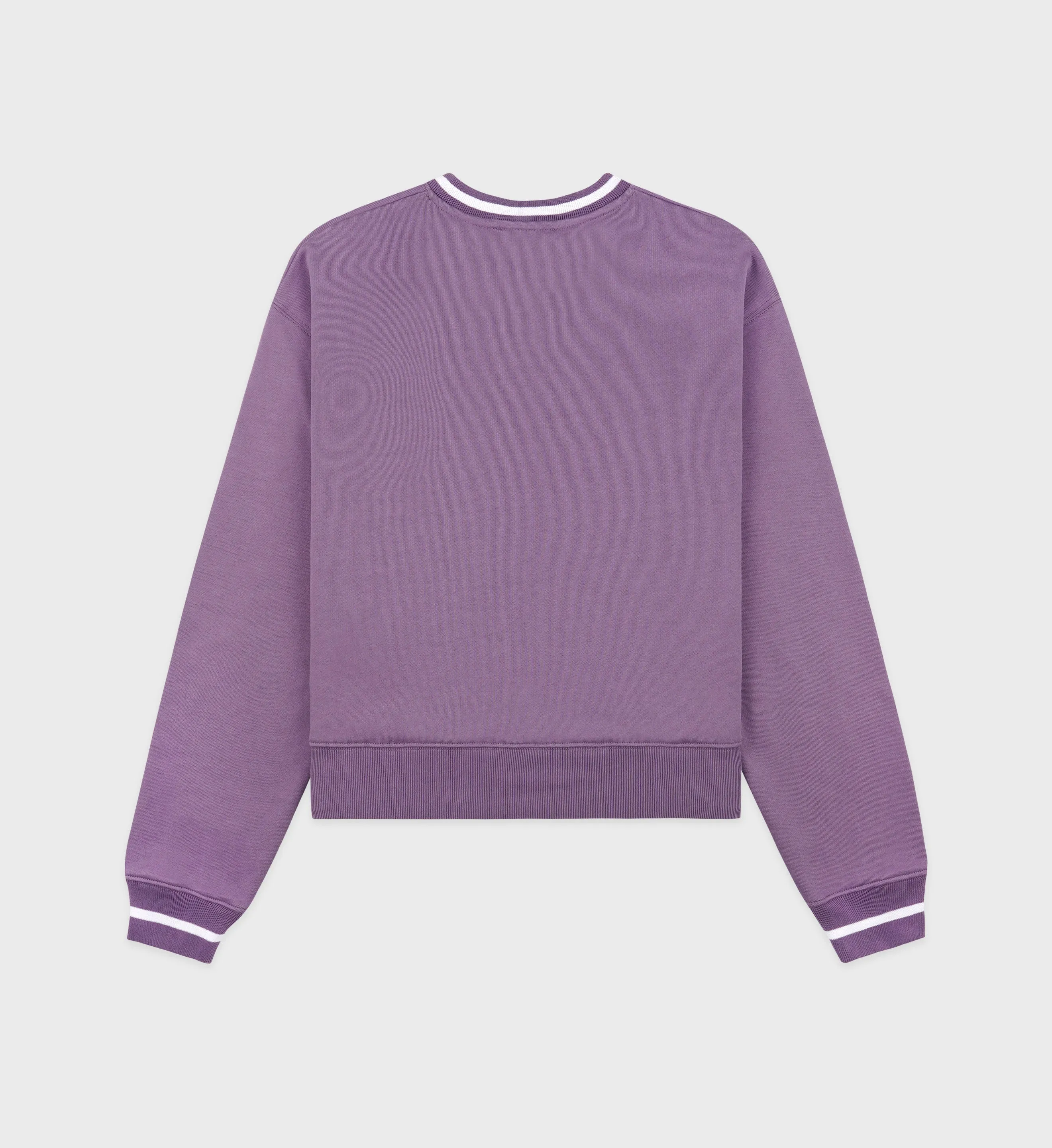 Classic Logo Embroidered V-Neck Sweater - Eggplant/White