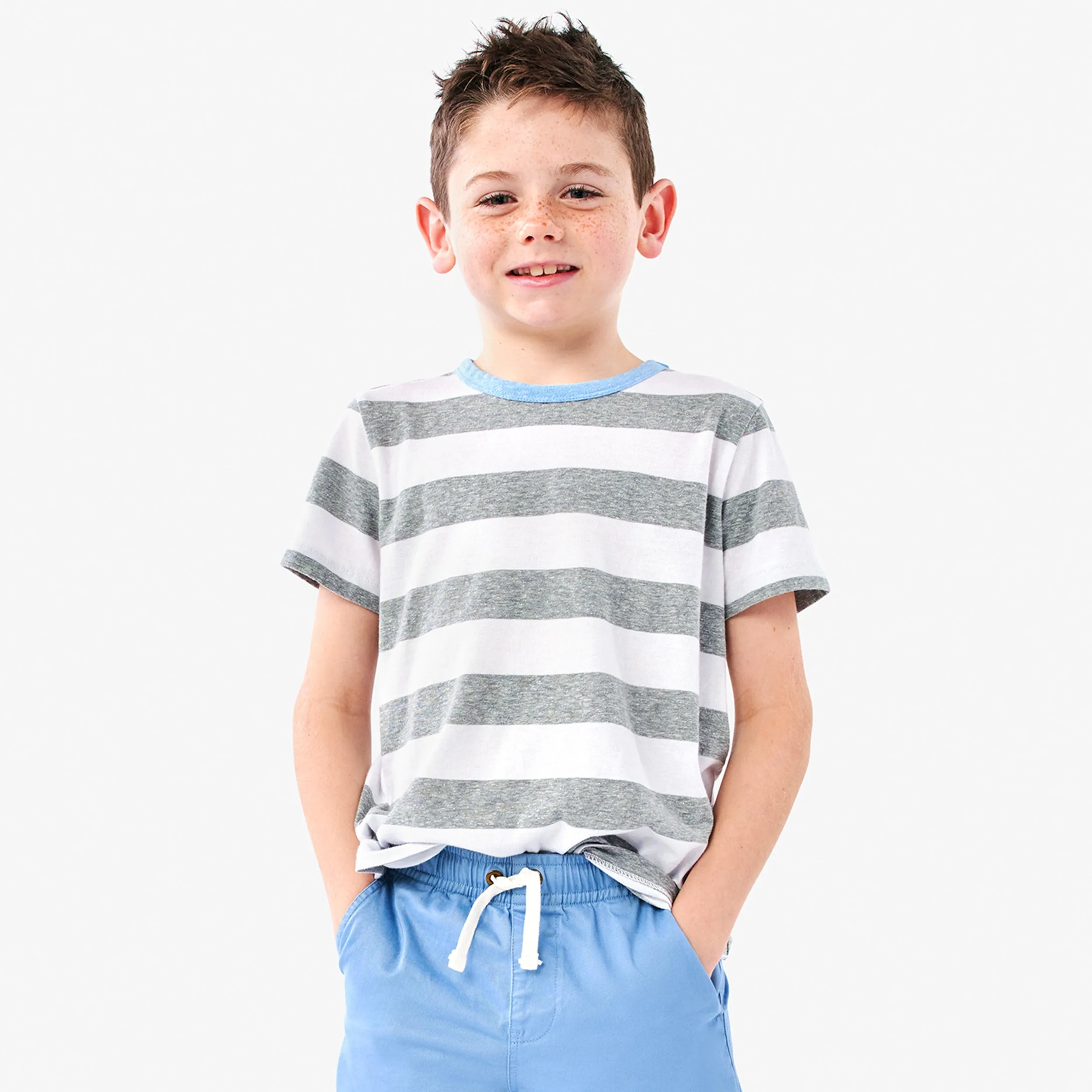 Clearance kids heathered rugby stripe tee