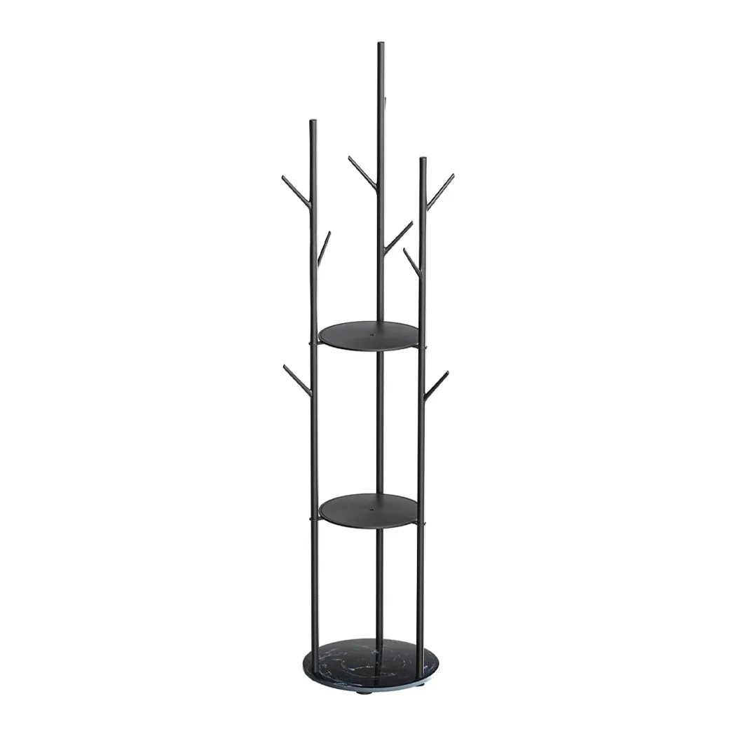 Coat Rack Clothes Stand 8 Hook Organizer - Black