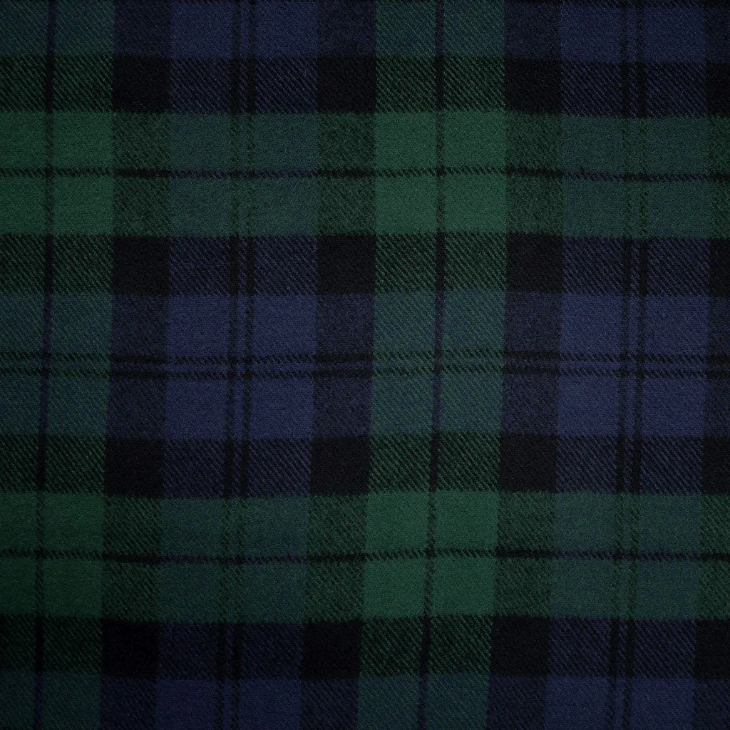 Cozy Cotton Flannel Black Watch Tartan Plaid Navy/Evergreen