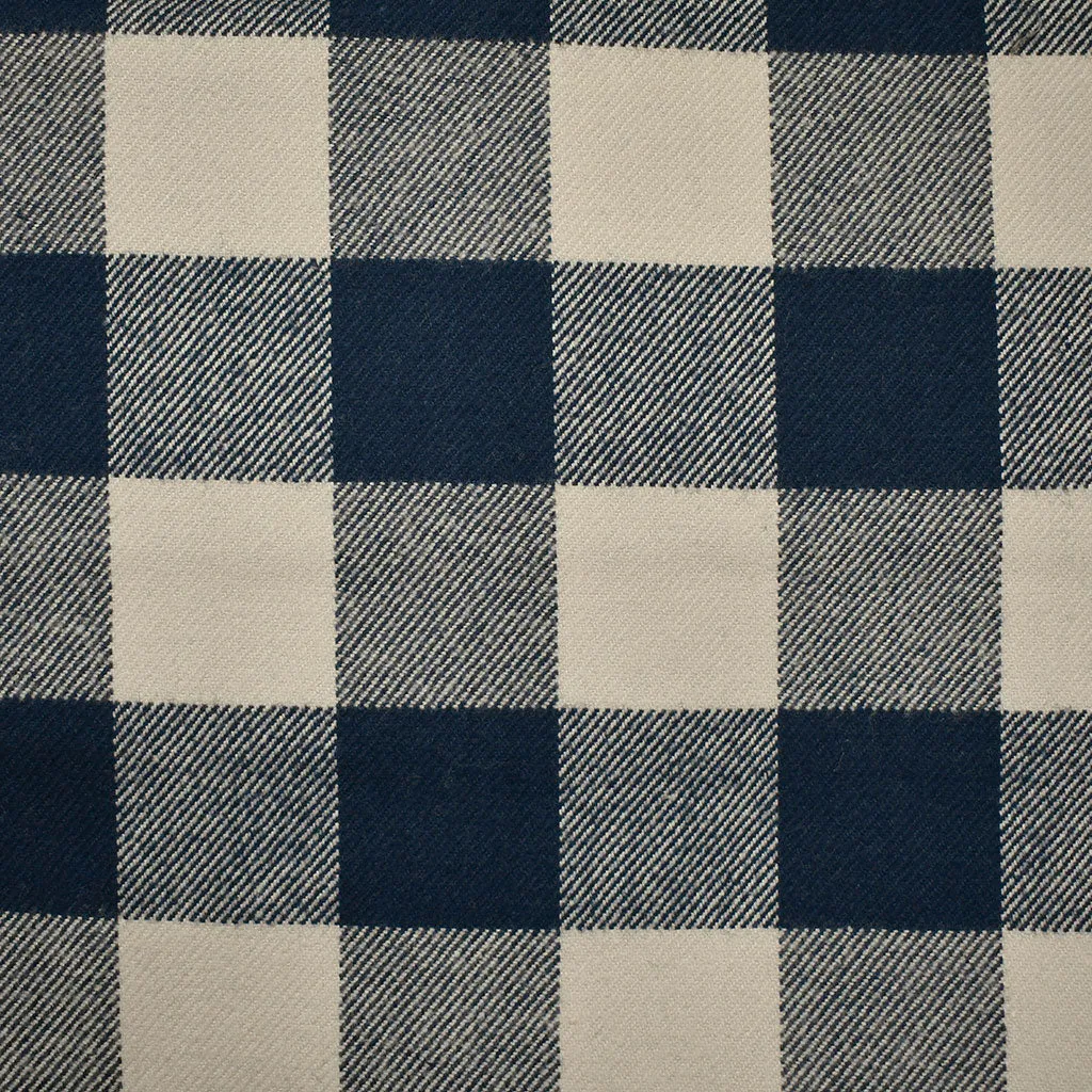 Cozy Cotton Flannel Buffalo Check Plaid Navy/Cream