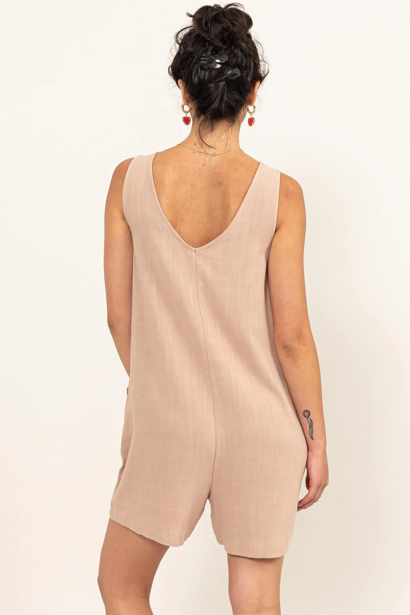 DZ24A891-Linen Sleeveless Romper