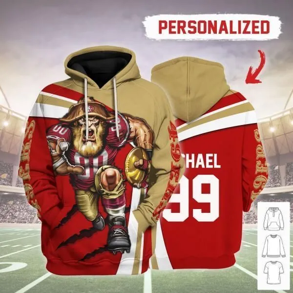 Gearhomie Personalized Unisex Tracksuit Hoodies San Francisco 49ers Football Team 3D Apparel