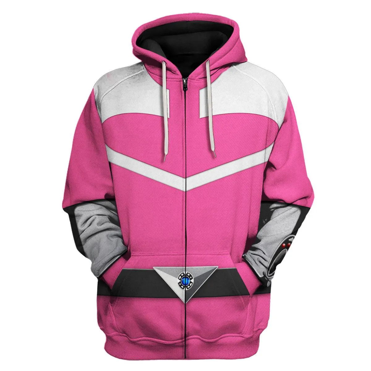 Gearhomie Power Rangers Time Force (2001) Pink Hoodies Sweatshirt T-shirt Hawaiian Tracksuit