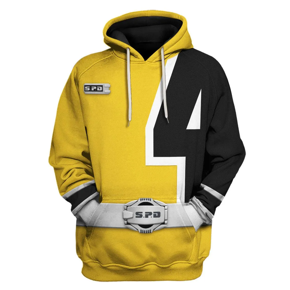 Gearhomie S.P.D Yellow Ranger Hoodies Sweatshirt T-shirt Sweatpants Hawaiian Tracksuit