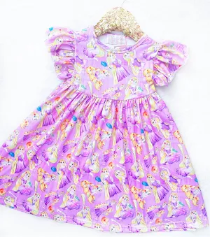 Girls Fun Character Dresses - Purple Rapunzel