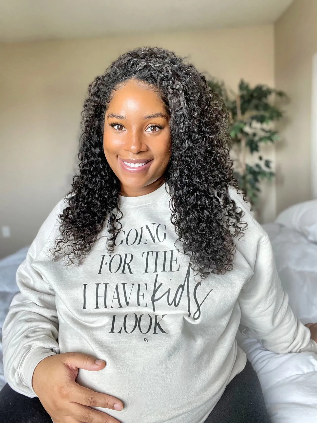 Going For The I Have Kids Look- Natural Pullover/Sweatshirt