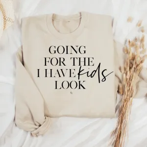 Going For The I Have Kids Look- Natural Pullover/Sweatshirt