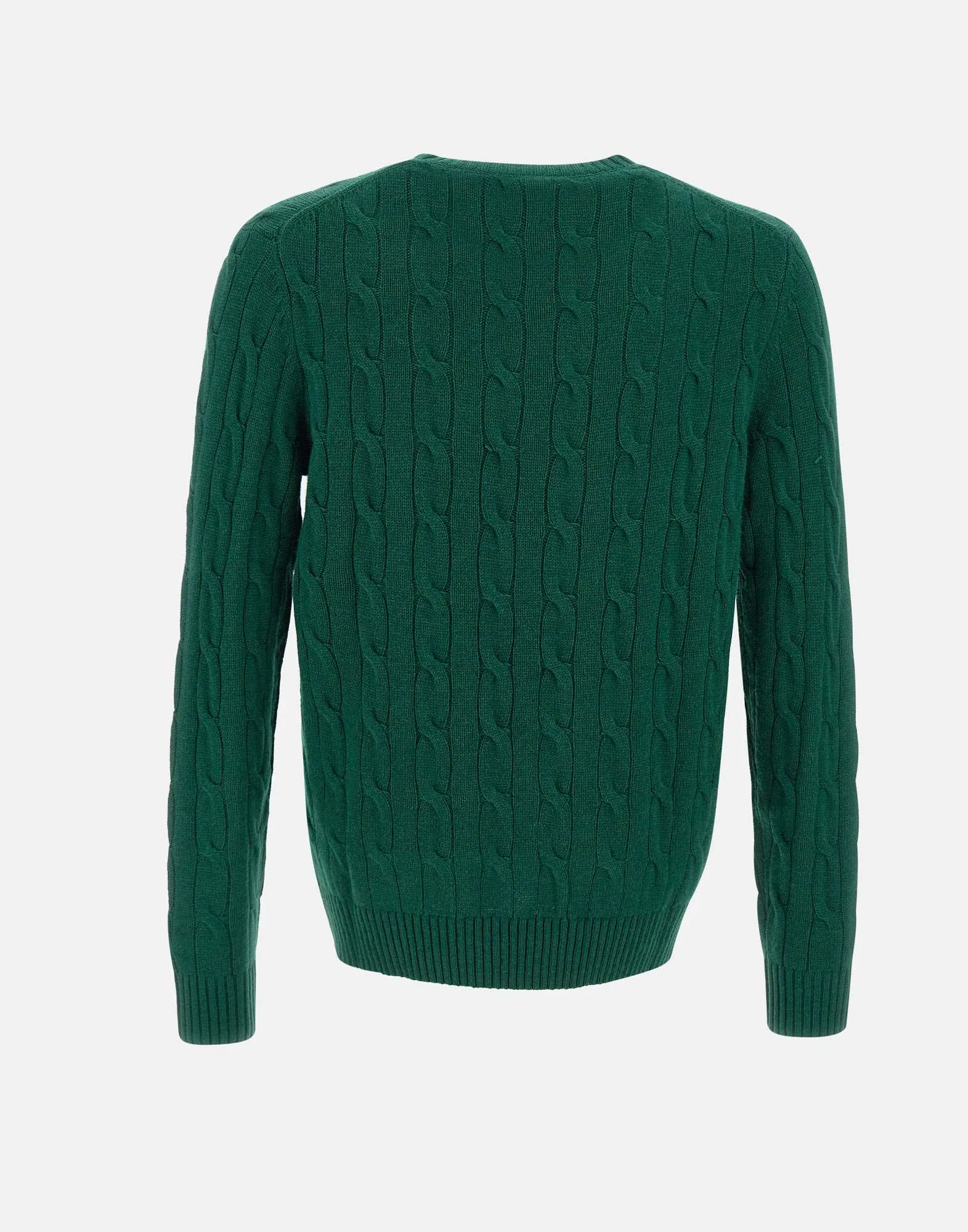 Green Cable Knit Wool and Cashmere Sweater