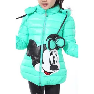 Kids Girls Striped Long Sleeve Warm Padded Jacket - C4499ZWKGJK