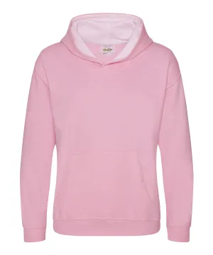 Kids varsity hoodie | Baby Pink/Arctic White