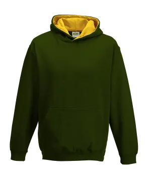 Kids varsity hoodie | Forest Green/Gold