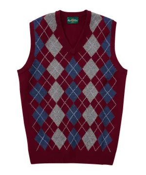 Lambswool V-Neck Argyle Vest