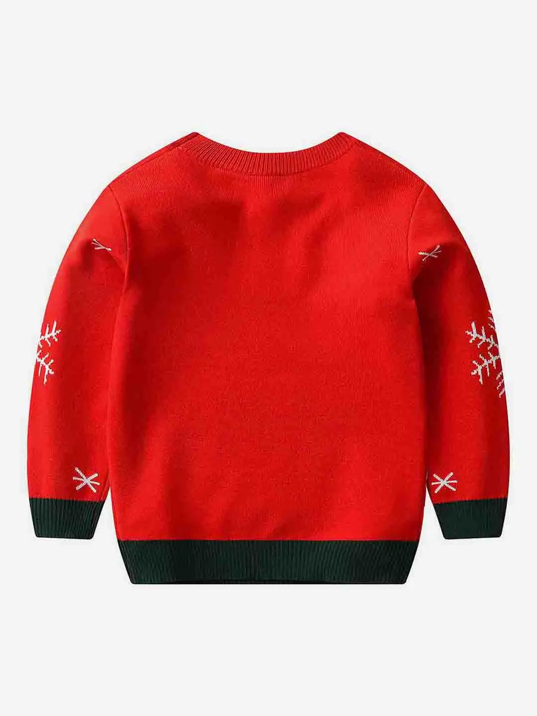 Little Surprise Box Red Round neck Snow deer Knitted warmer, cardigan Christmas Sweater for Kids