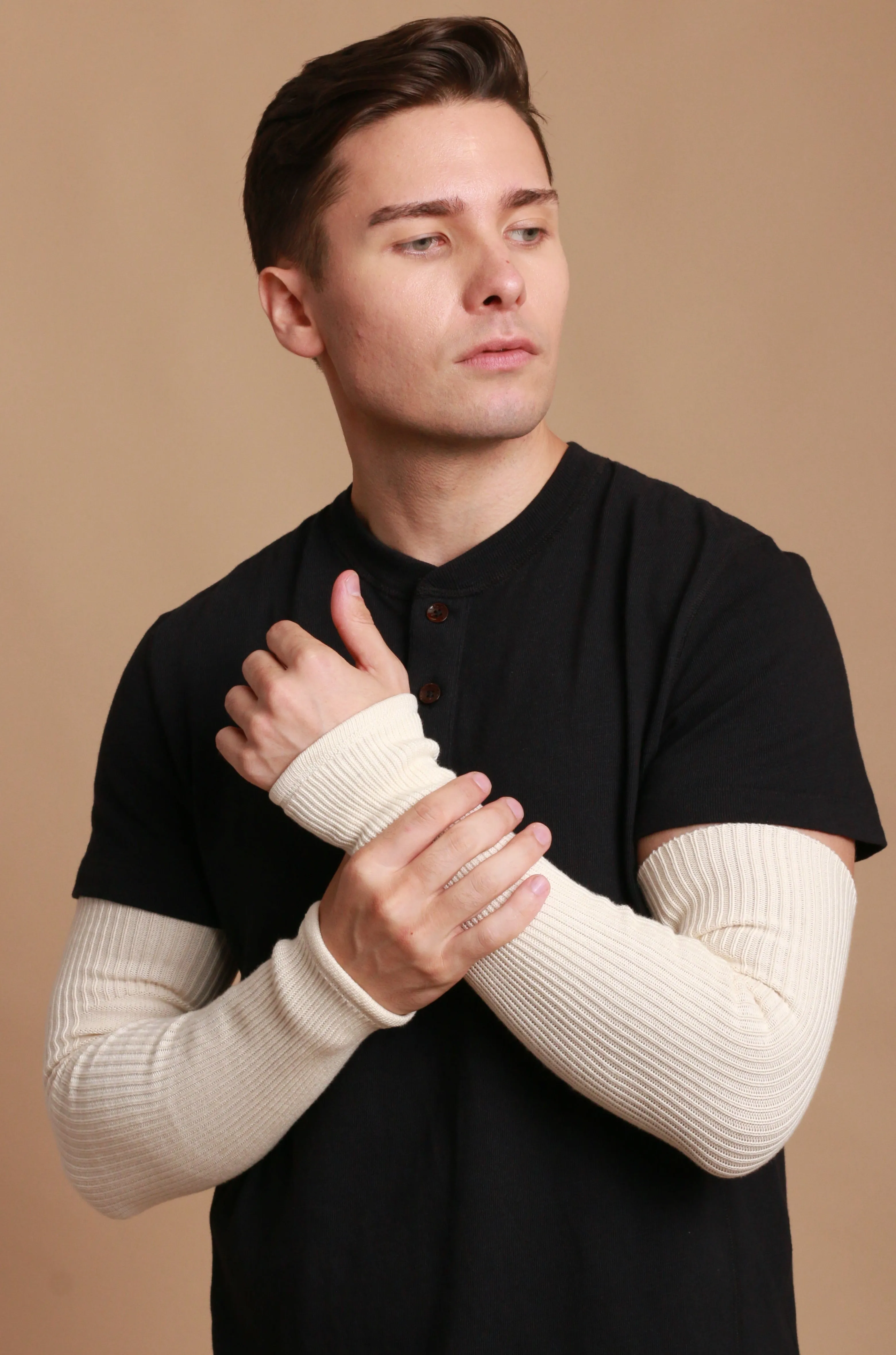 Men's 100% Organic Cotton  Knitted Arm Sleeve