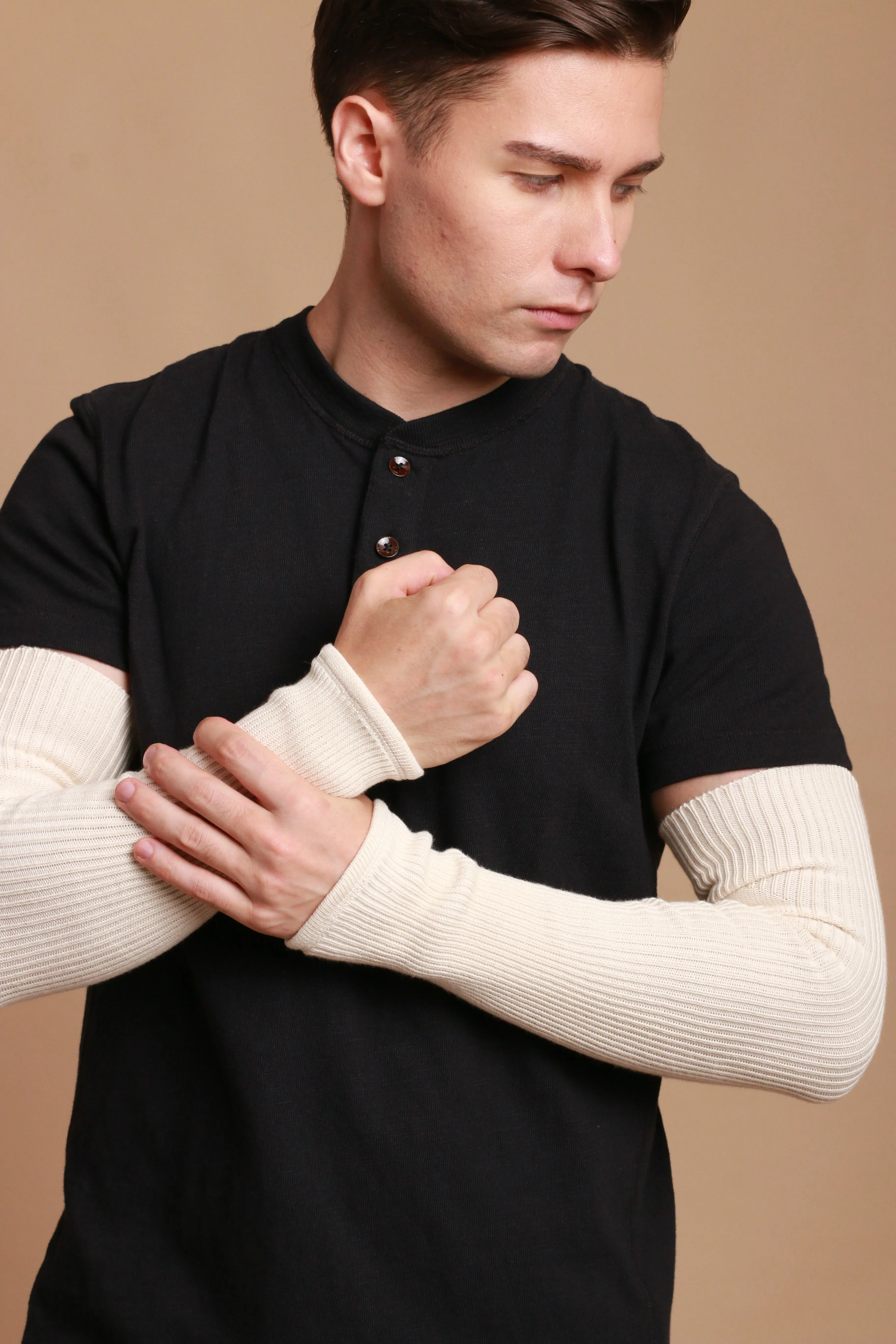 Men's 100% Organic Cotton  Knitted Arm Sleeve