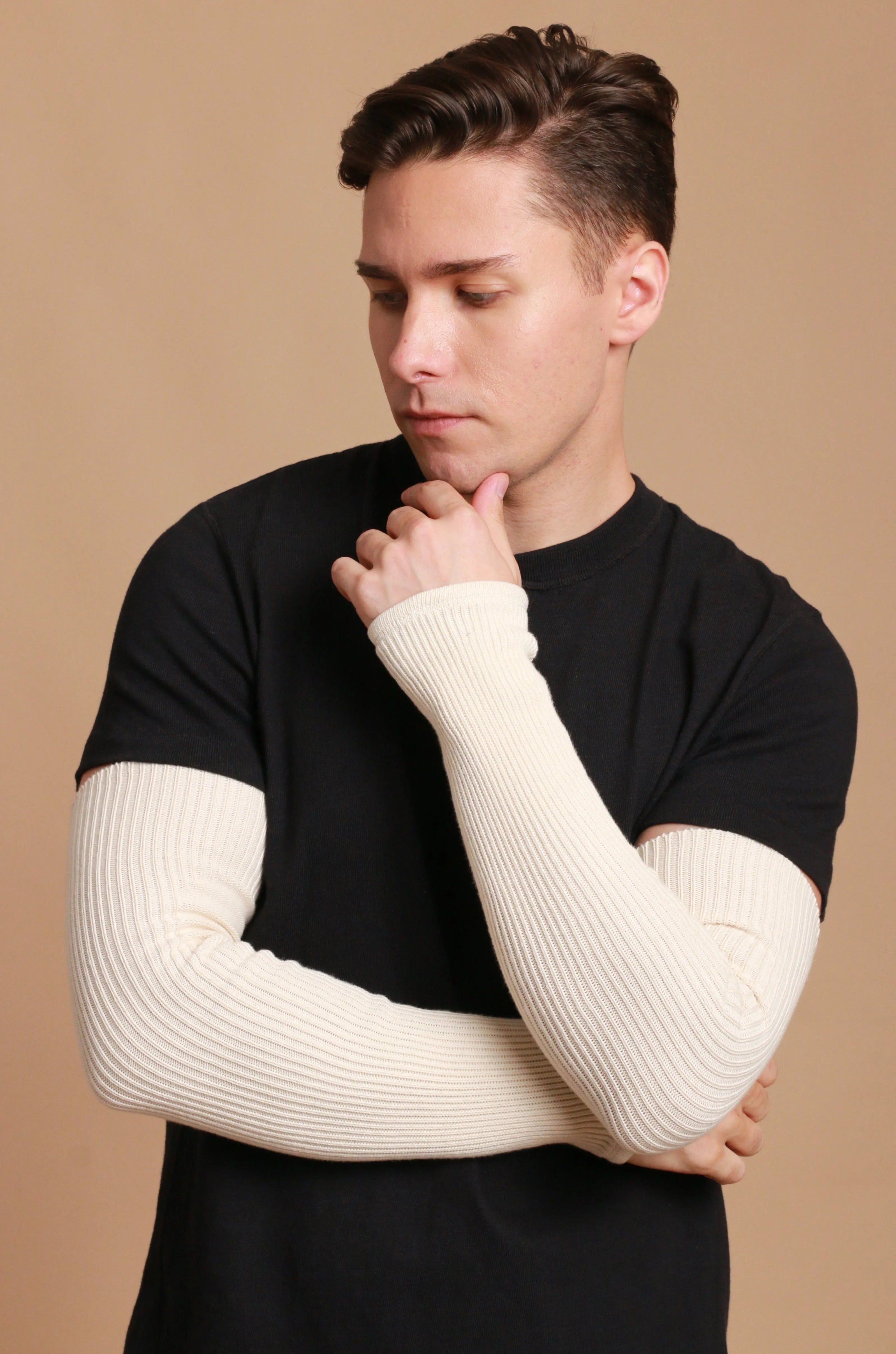 Men's 100% Organic Cotton  Knitted Arm Sleeve