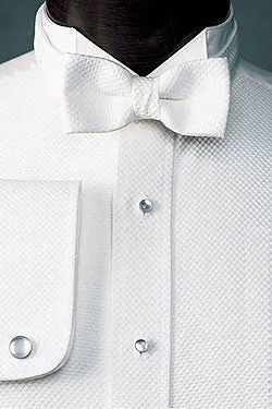 Pique Fabric Wing Collar Formal Shirt - Wing Collar Tuxedo Shirt for Tails