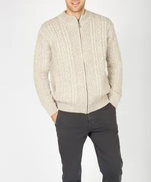 Rockbrook Zipped Ribbed Cardigan Stone Marl