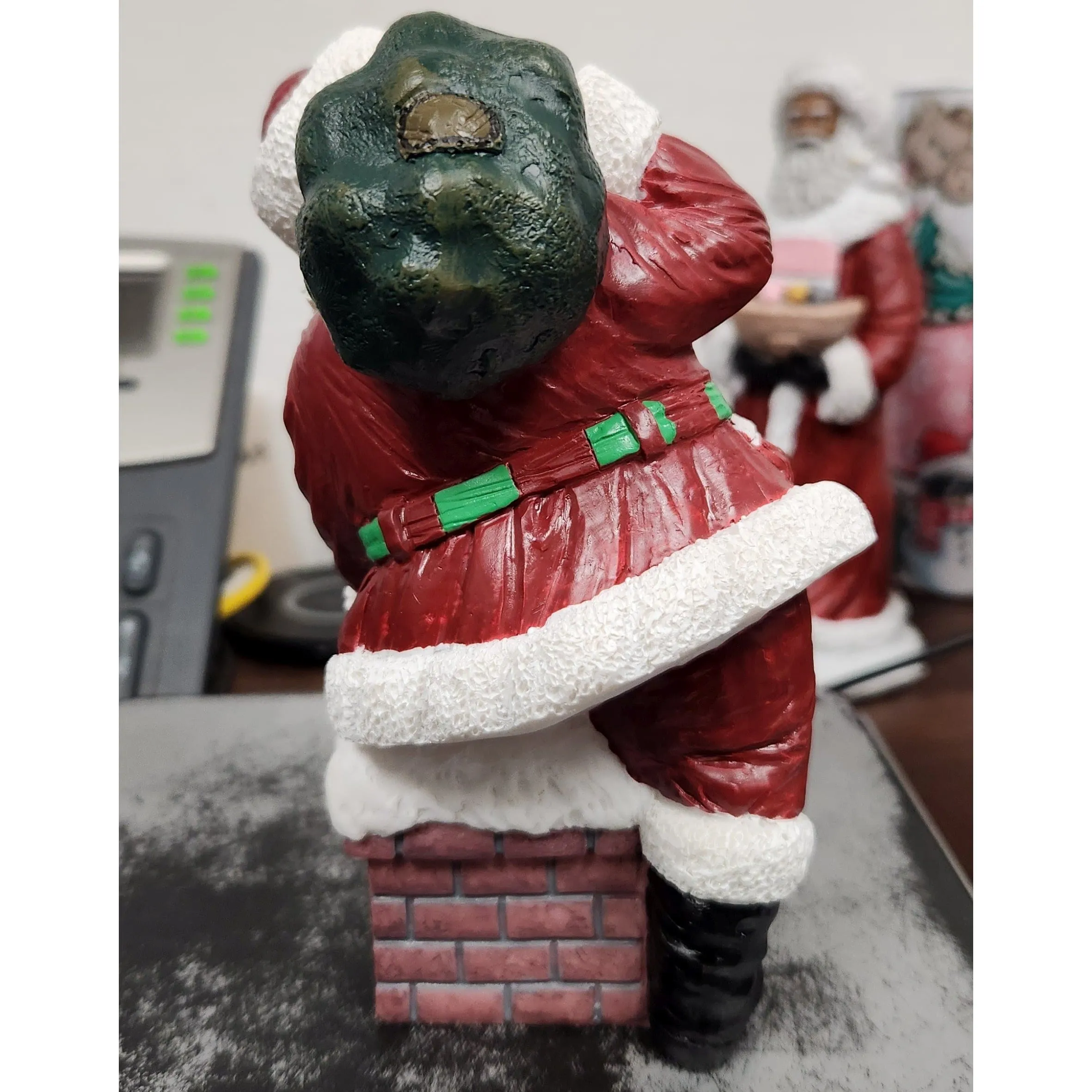 Santa Claus Climbs The Chimney Figurine