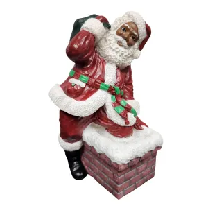 Santa Claus Climbs The Chimney Figurine