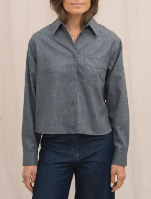 Short Wool Shirt Grey