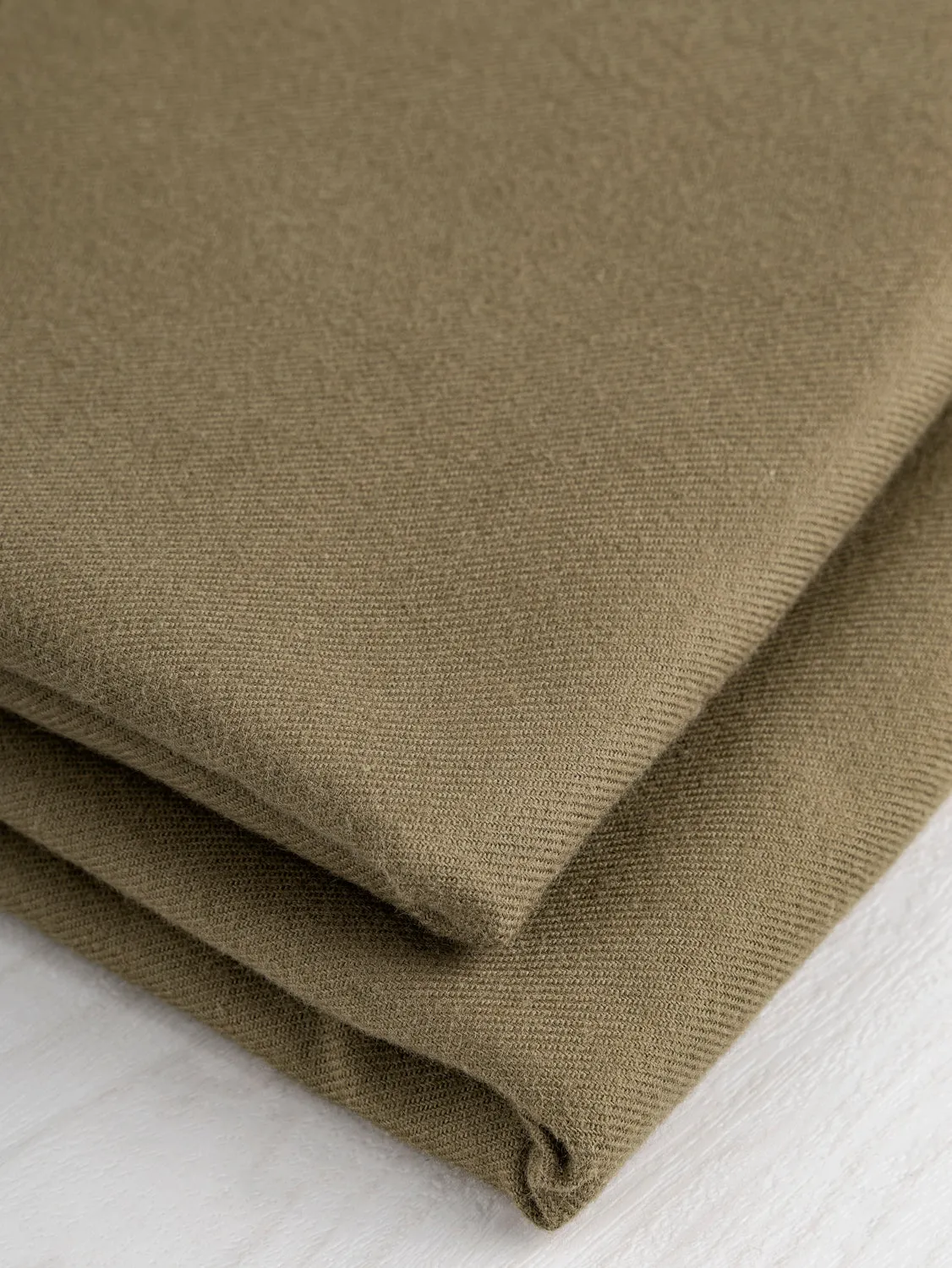 Solid Cotton Flannel Twill - Khaki