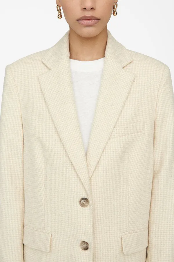 Sonora Blazer - Buttercream Houndstooth