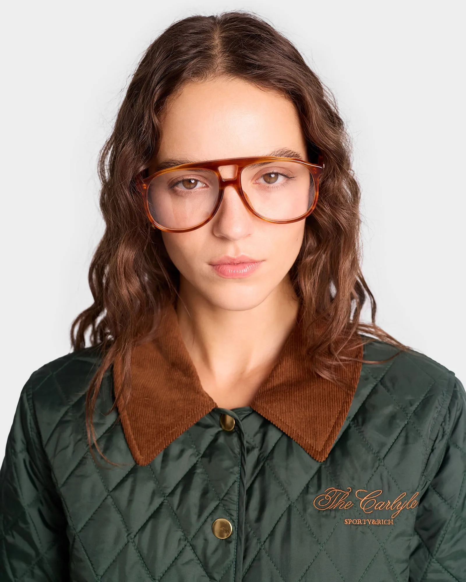 The Carlyle Script Nylon Quilted Jacket - Forest/Tan