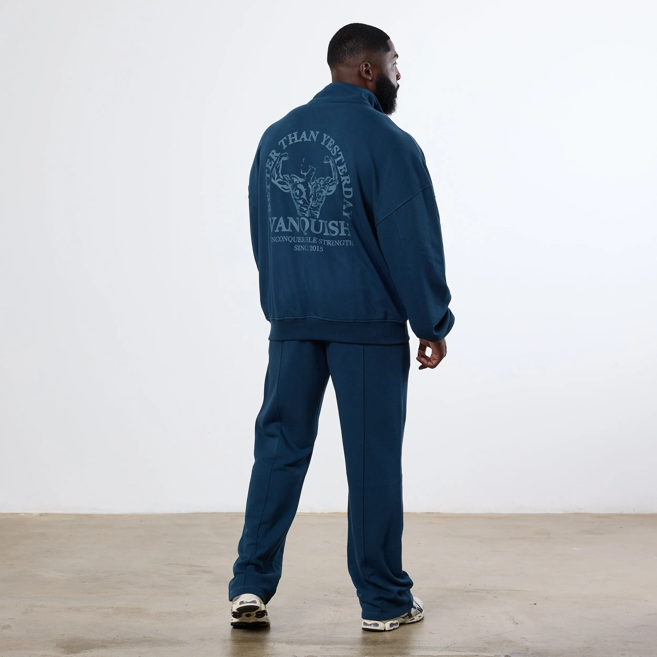 Vanquish Midnight Blue Unconquerable Strength Quarter Zip Sweater