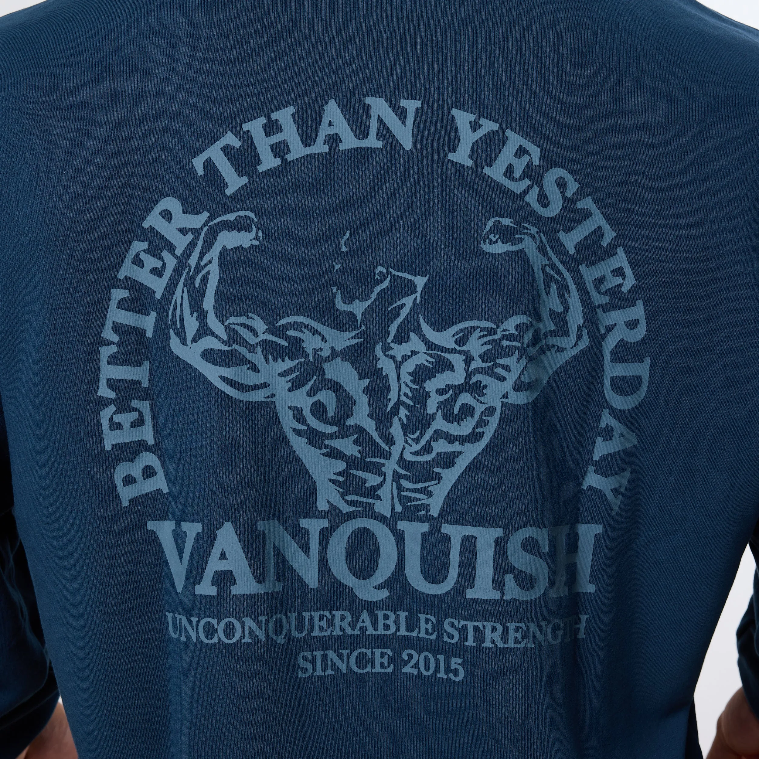 Vanquish Midnight Blue Unconquerable Strength Quarter Zip Sweater