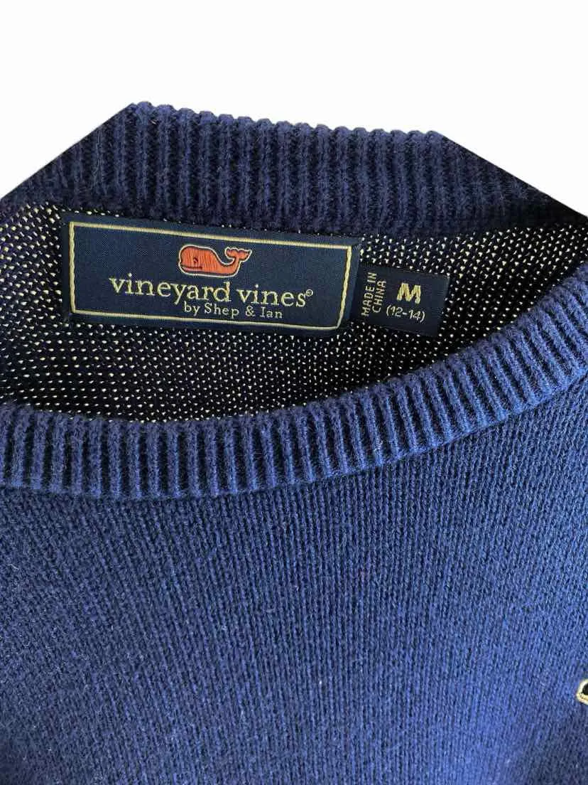 Vineyard Vines Boys' Cotton Sweater Navy Size M (12-14)