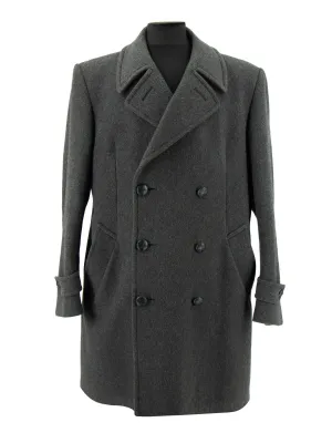 Vintage Charcoal Cashmere Blend Reefer Coat