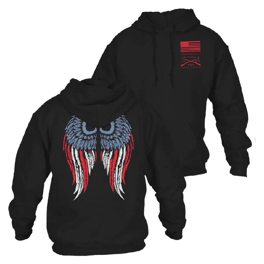 Women's Freedom Angel Hoodie - Black