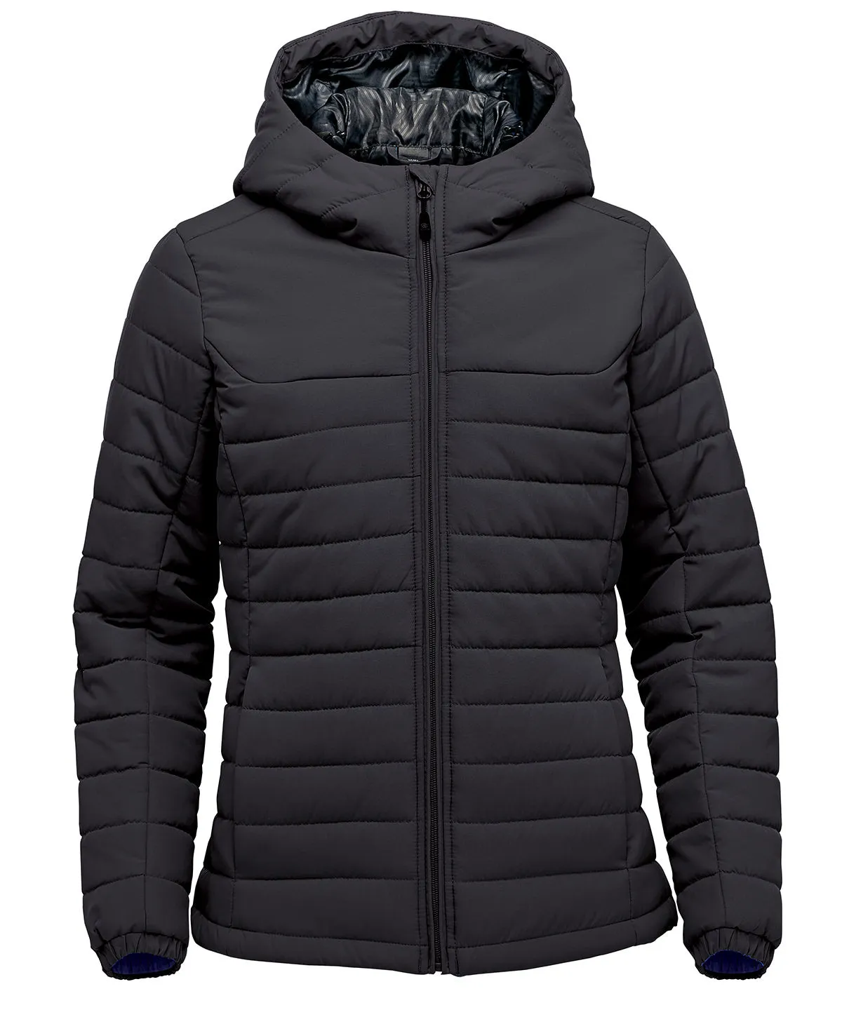 Womens Nautilus quilted hooded jacket | Black