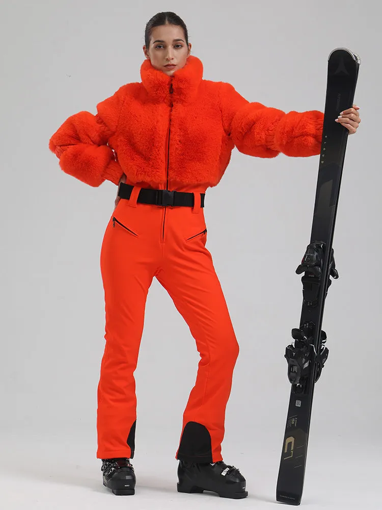 Women's Warm Fleece One-piece Ski Jumpsuits