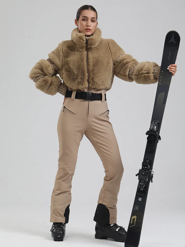 Women's Warm Fleece One-piece Ski Jumpsuits