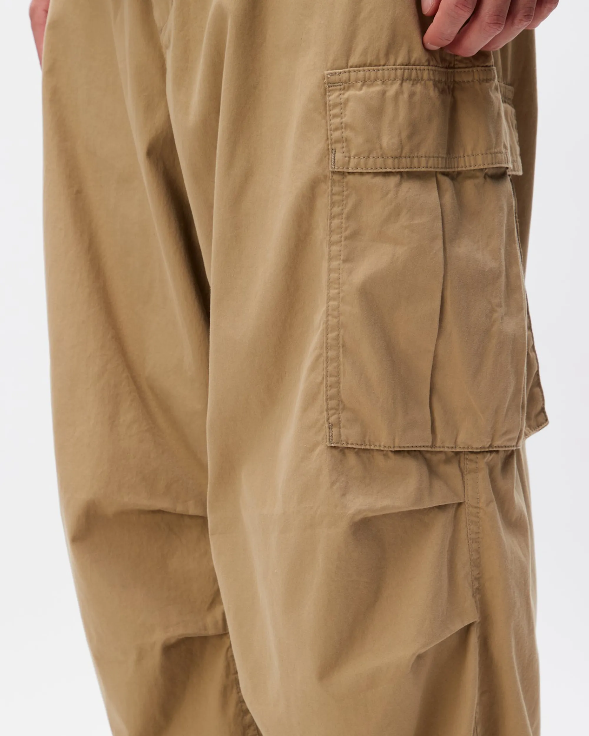 Woven Wide Cargo Pants - Black