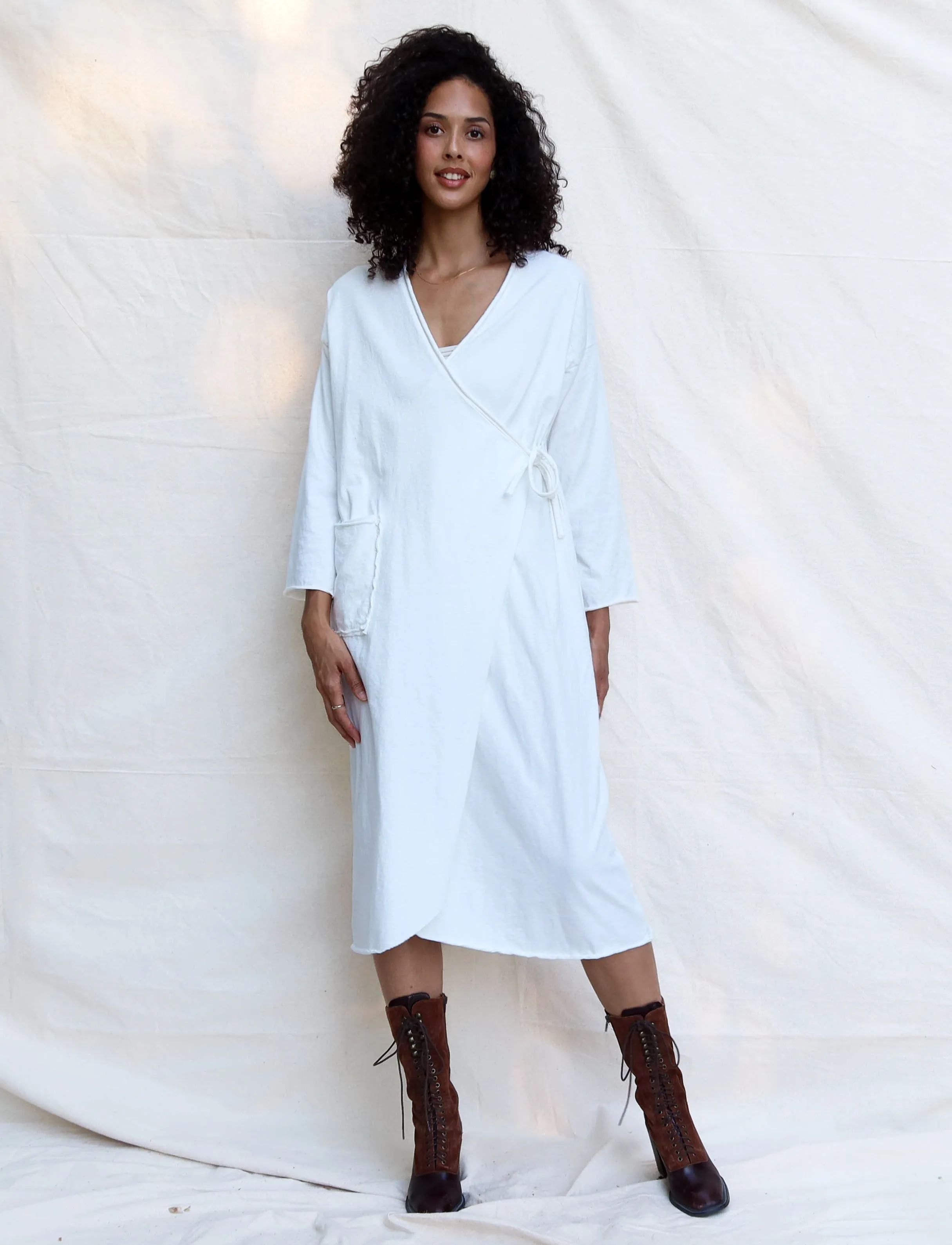 Wrap Classic Below Knee Dress