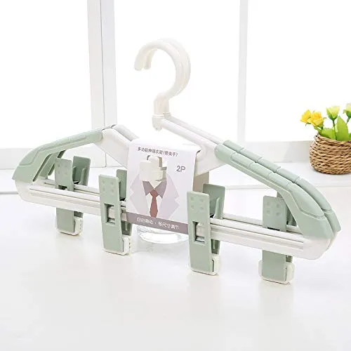 Xyijia Hanger Retractable Hanger Pants Rack Household Plastic Multi-Functional Tape Clip Slip-Resistant Hanger Clothes Support Clothes Hanger